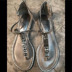 Marc Fisher silver sandals. Size 9.